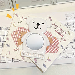 Cartoon Bear Compact Travel Makeup Mirror HD Vanity Mirror
