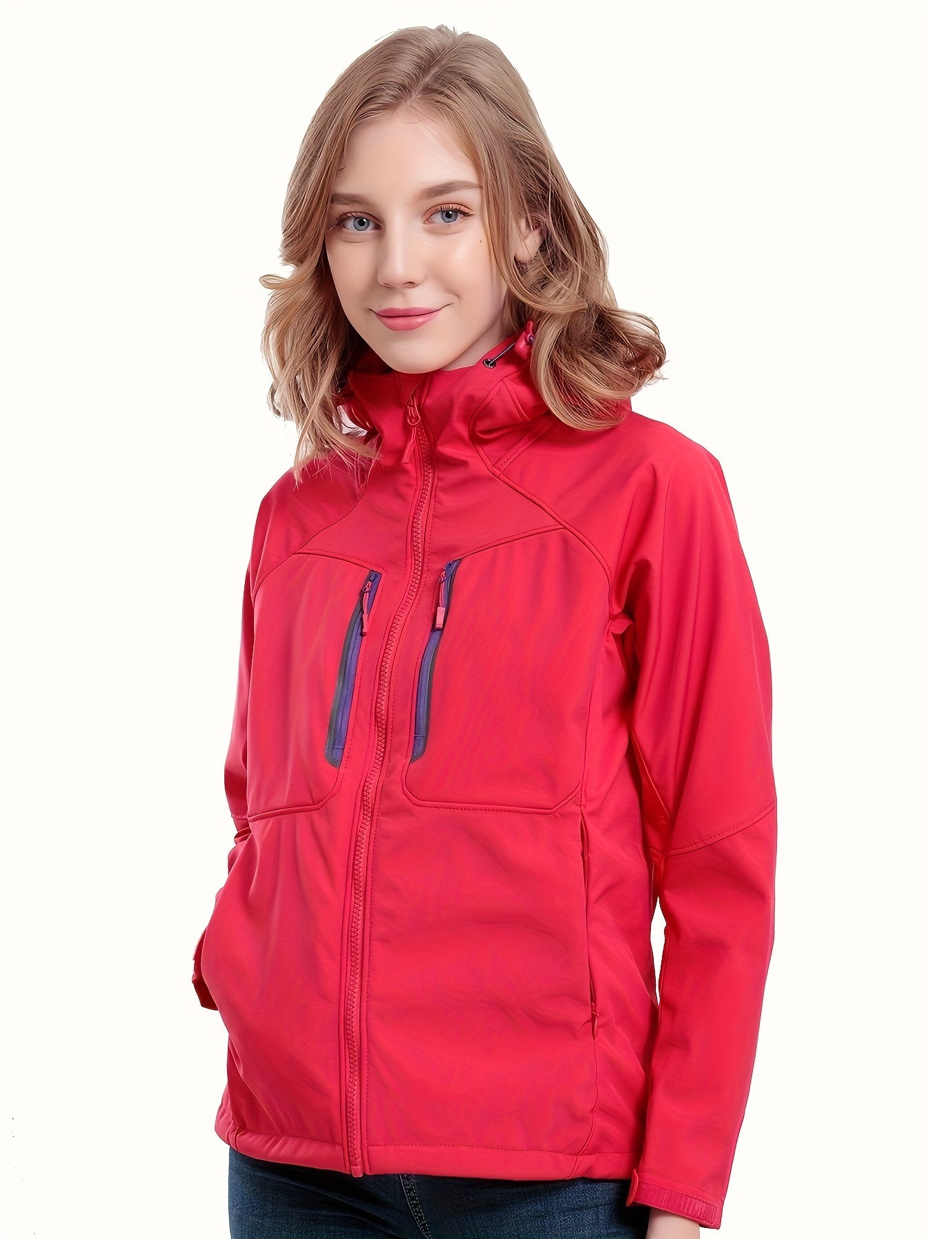 Women's Windproof Soft shell Down Jacket with Hood