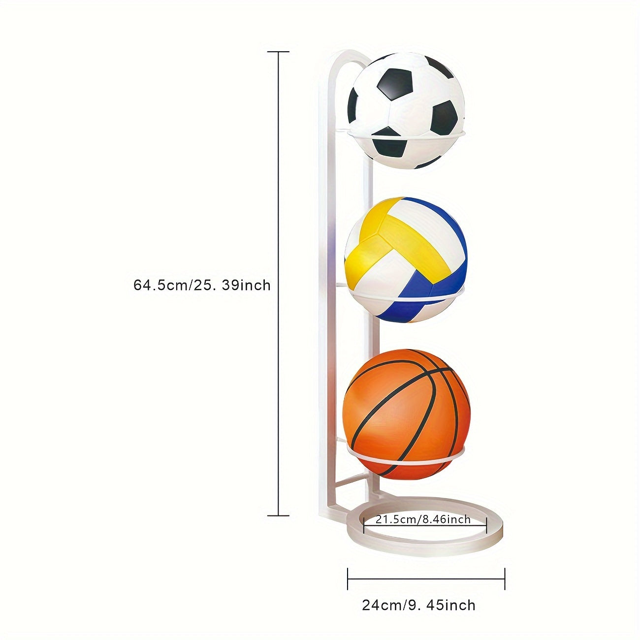 Ball Storage Rack Basketball Display Stand Portable Outdoor Ball Stand Holder