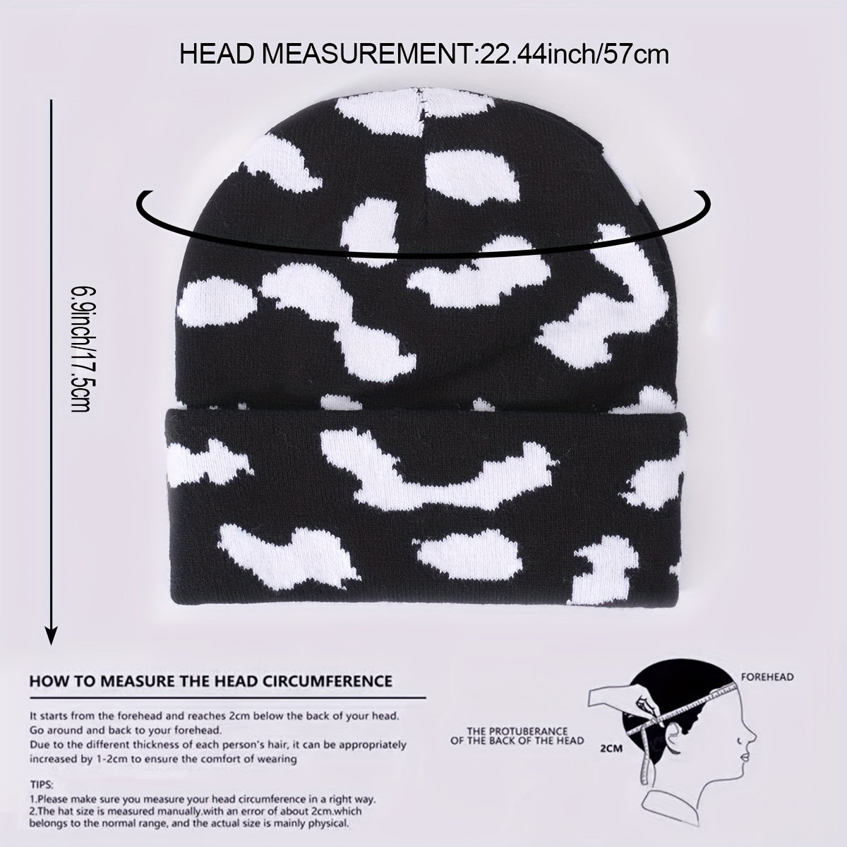Cloud Jacquard Beanie Candy Y2K Knit Hat Lightweight Warm Skull Cap