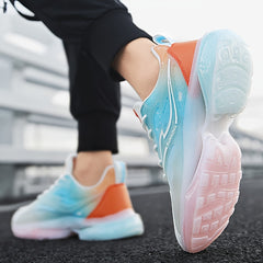 Men's Gradient Lace up Sneakers Athletic Shoes