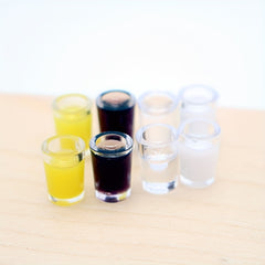 24pcs Glass Cups Set Mini Food Props Dollhouse Accessories Creative Model