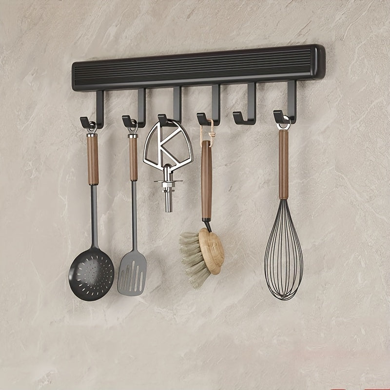 1pc Punching Kitchen Hook Rack Wall mounted Hanging Rod Rack