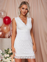 V Neck Solid Dress Sleeveless Sweater
