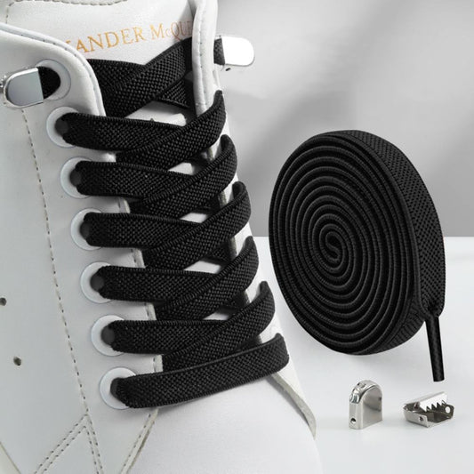 100 cm Lace Elastic Laces with 4 Snaps - Comfort Adjustable Loafers