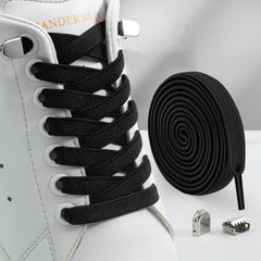 100 cm Lace Elastic Laces with 4 Snaps - Comfort Adjustable Loafers