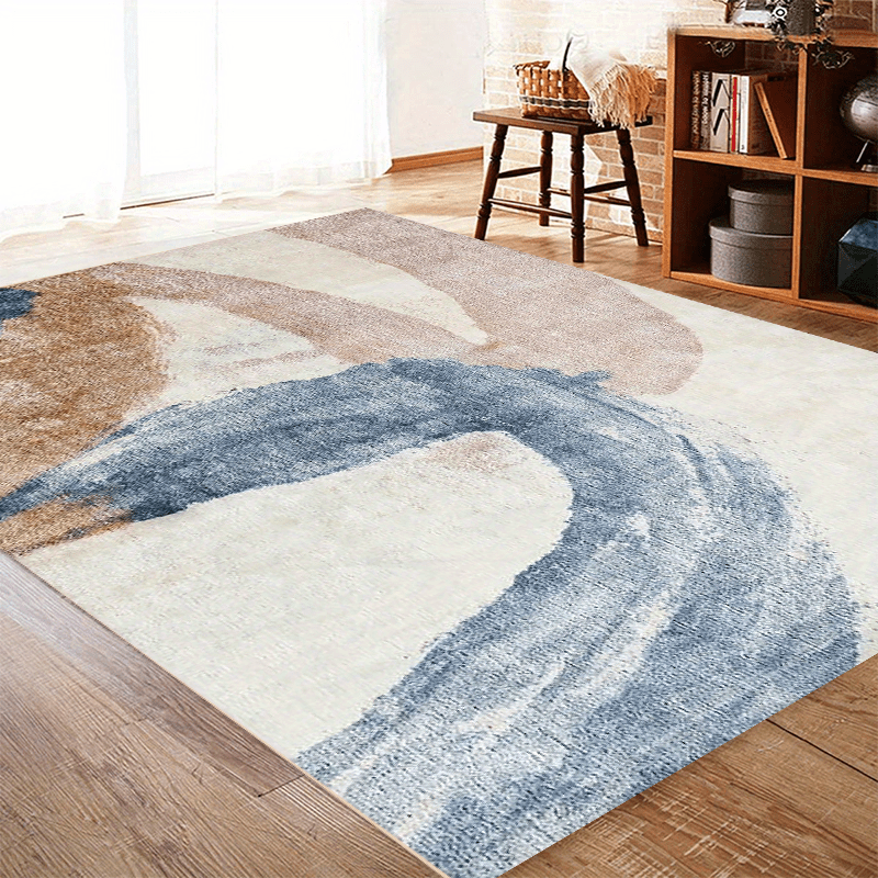 Fluffy Faux Wool Area Rug Modern Contemporary Large Carpet