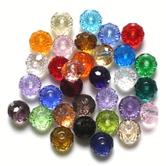 100pcs 6mm Crystal Glass Flat Beads for Jewelry Making