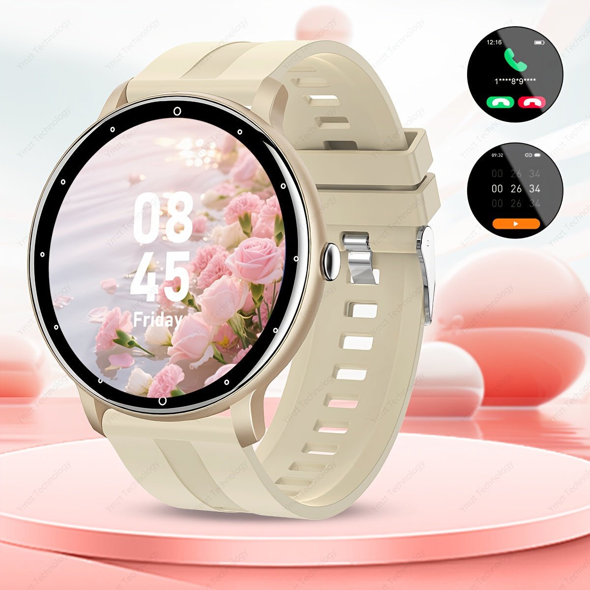 Full Screen Touch Smartwatch with Wireless Calling - 100 Sports Modes