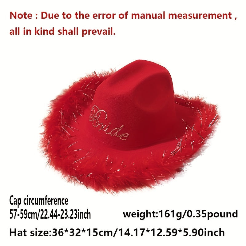 2pc Y2K Cowgirl Jazz Fedora Cap & Sunglasses Set, Musical Feather Hat