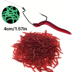 100pcs Earthworm Soft Bait for Fishing Red Maggot Lure with Fishy Smell