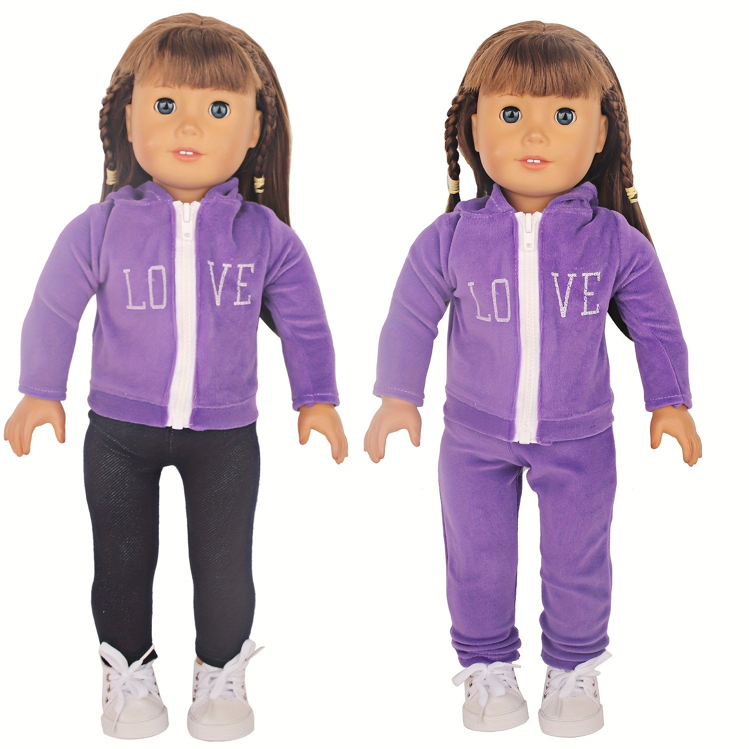 18" Doll Purple Casual Suit Winter Coat Pants Sports Clothes