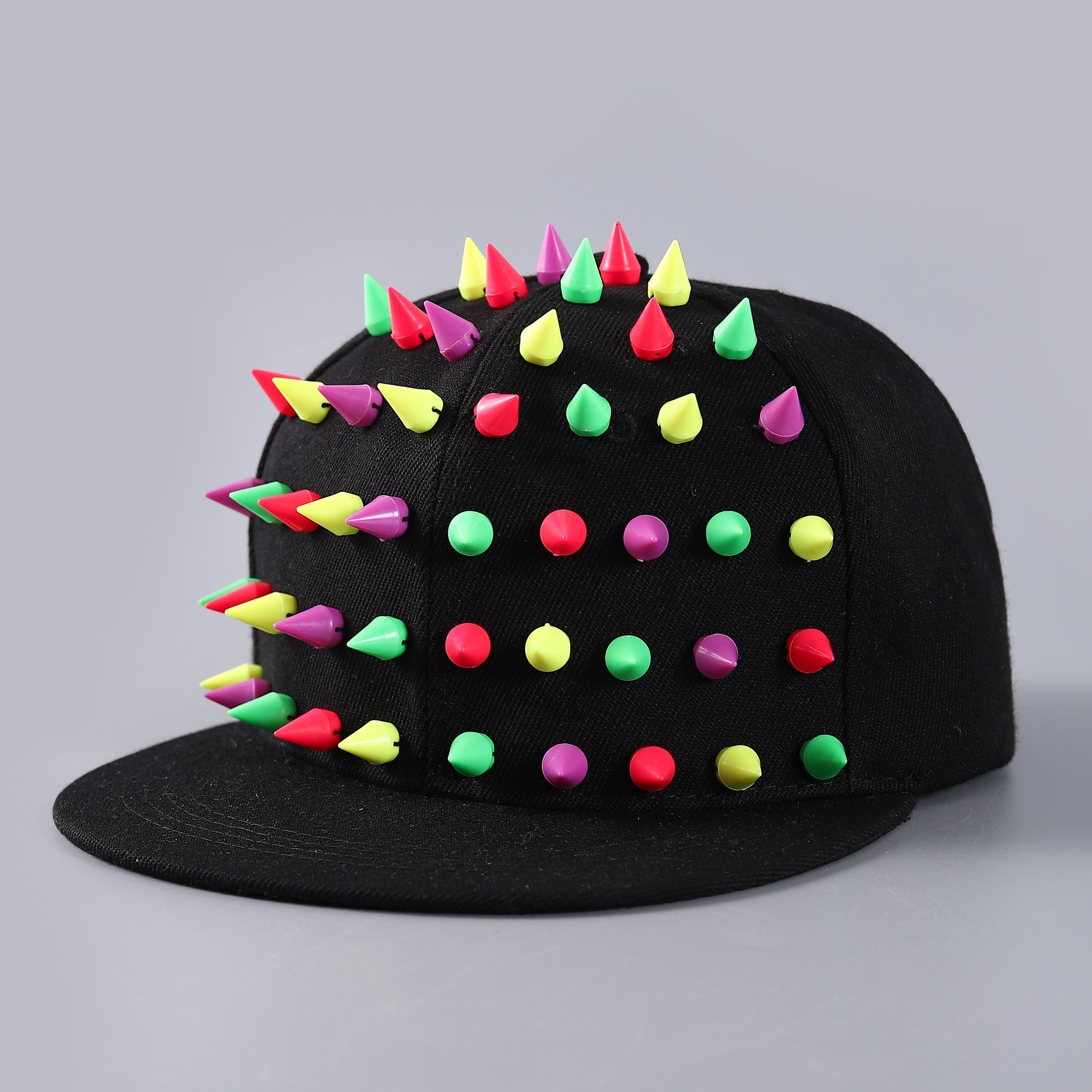 Studded Men's Baseball Cap Hip Hop Flat Brim Big Head Circumference Band