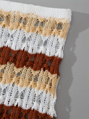 Striped Crochet Long Length Skirt for Women