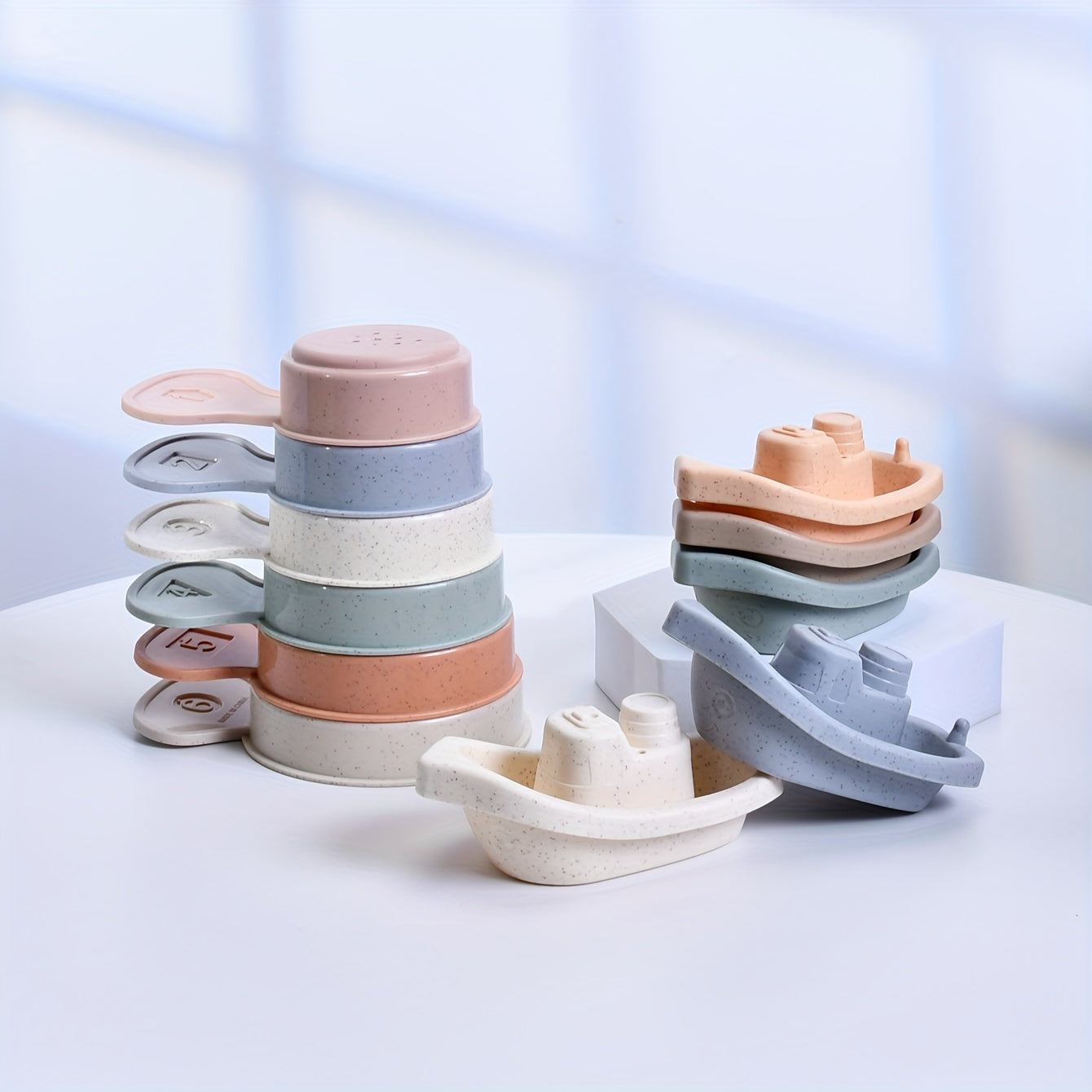 Baby Bath Toy Boat Jenga Sensory Toy Montessori Stacked Toys