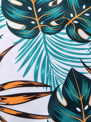 Men's Quick Dry Swim Trunks Tropical Leaf Pattern