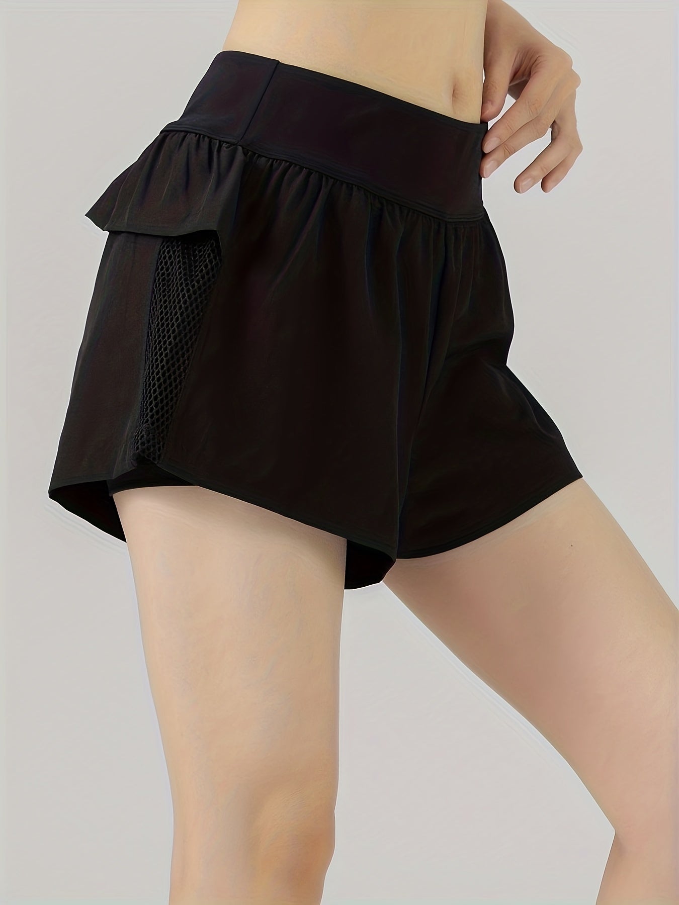 High Waist Breathable Sporty Shorts with Pocket