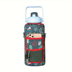 Christmas Cup Holder with Wallet Pocket - Waterproof & Insulated