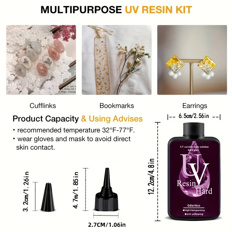 200g UV Resin Clear Hard Crystal Clear Epoxy Resin Upgraded Premixed UV Cure