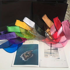 Candy PVC Visor Hat Sunscreen Golf Baseball Cap Summer Sun Hats