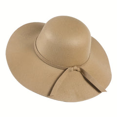Felt Fedora Cap Wide Brim Solid Floppy Sun Hat Outdoor Travel Beach Hats
