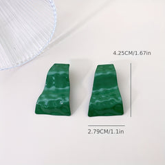 Girl's Spray Paint Geometric Earrings, Daily Wear