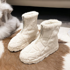 Women's Fuzzy Winter Ankle Boots Warm & Comfy Short Boots