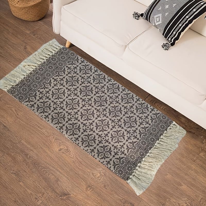 Boho Area Rug With Tassel Washable Indoor Outdoor Rugs 47.2x70.8in