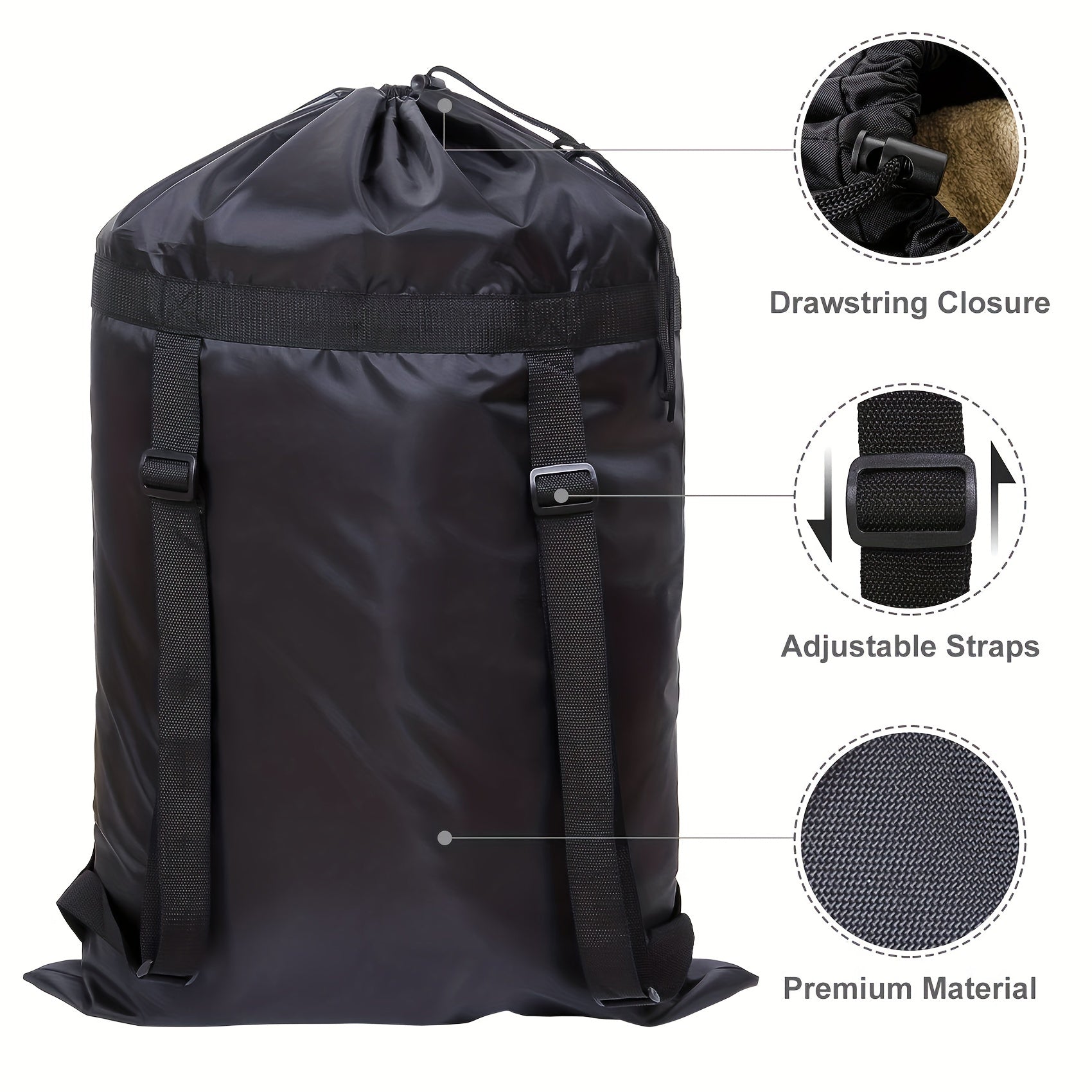 Large Capacity Drawstring Backpack Adjustable Straps Waterproof Bag