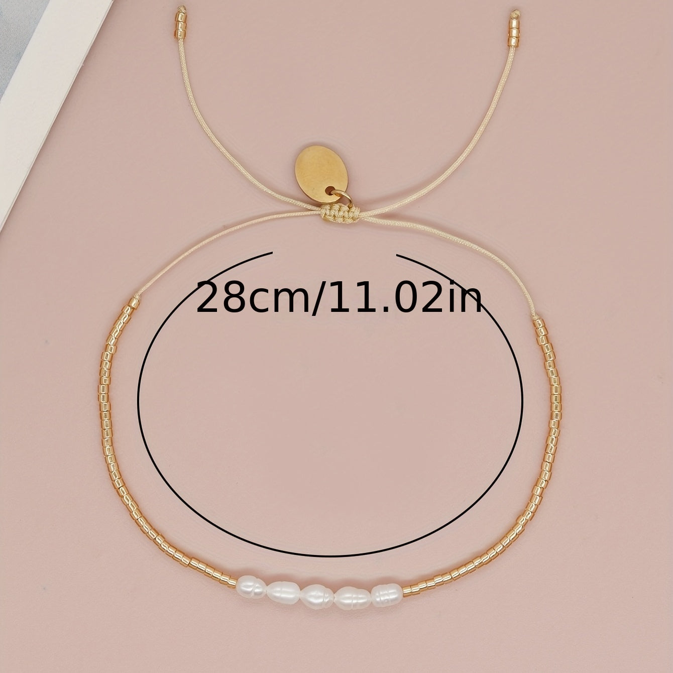 Golden Freshwater Pearl Beaded Bracelet for Girls Kids