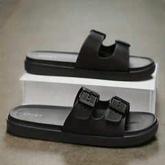 Men's Buckle Slides Non-Slip Slippers Open Toe Shoes