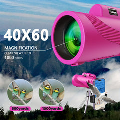 High Powered Monocular Telescope with Smartphone Adapter