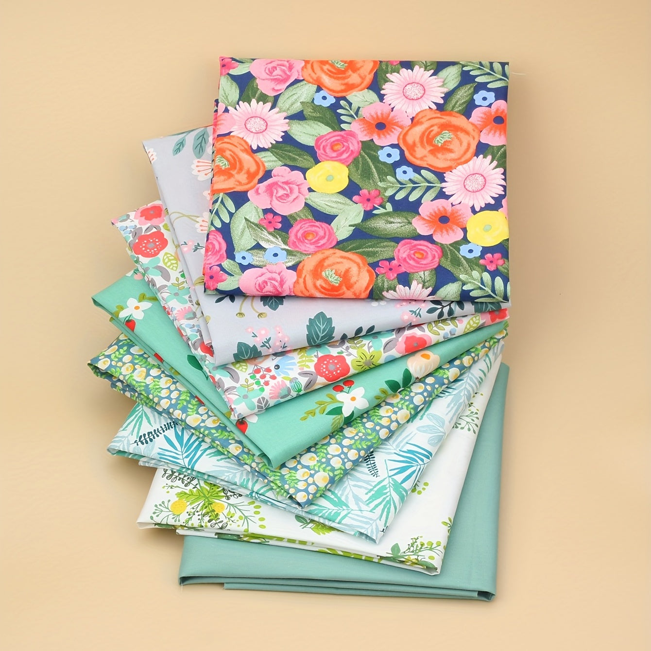 8pcs Fabric Printed Cloth Sewing Quilting Fabric DIY Patchwork