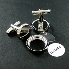 Copper Plated Round DIY Photo Cufflinks For Men
