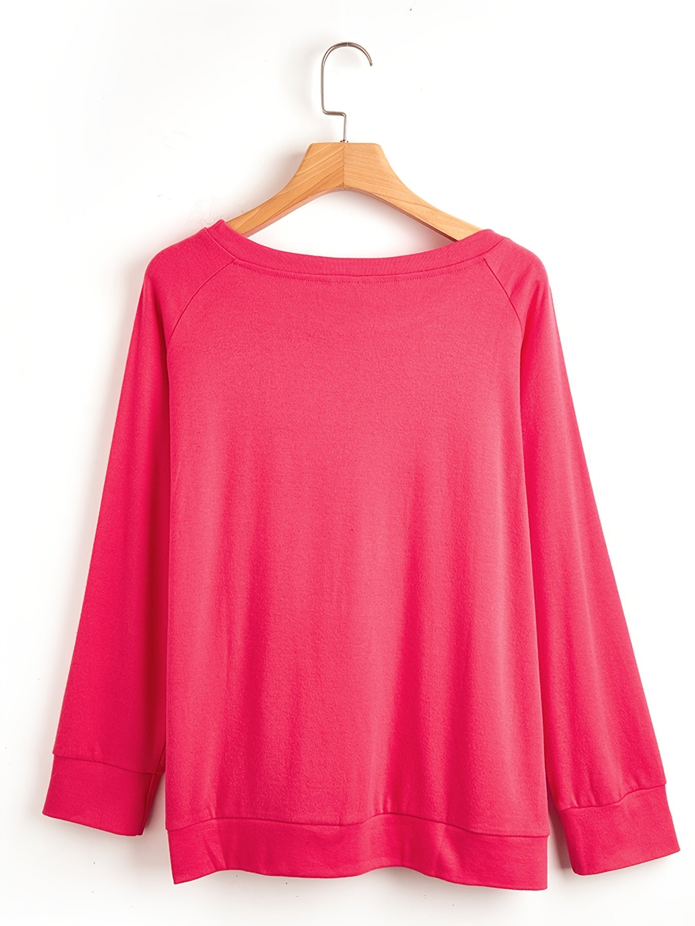 Letter Print Pullover Sweatshirt Long Sleeve Crew Neck for Fall & Winter
