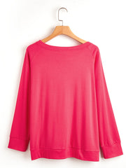 Letter Print Pullover Sweatshirt Long Sleeve Crew Neck for Fall & Winter