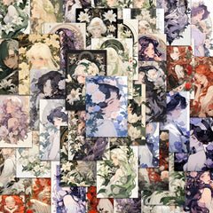 54pcs Anime Girls Waterproof Stickers Pack for Laptop Phone Luggage Notebook Bik