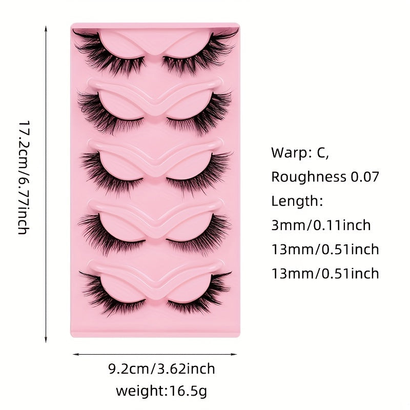 10 Pairs Thick Curling Fiber Fox Eye False Eyelashes