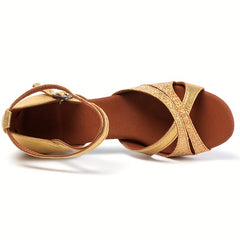 Women's Latin Dance Sandals Medium Heel Lightweight Shoes