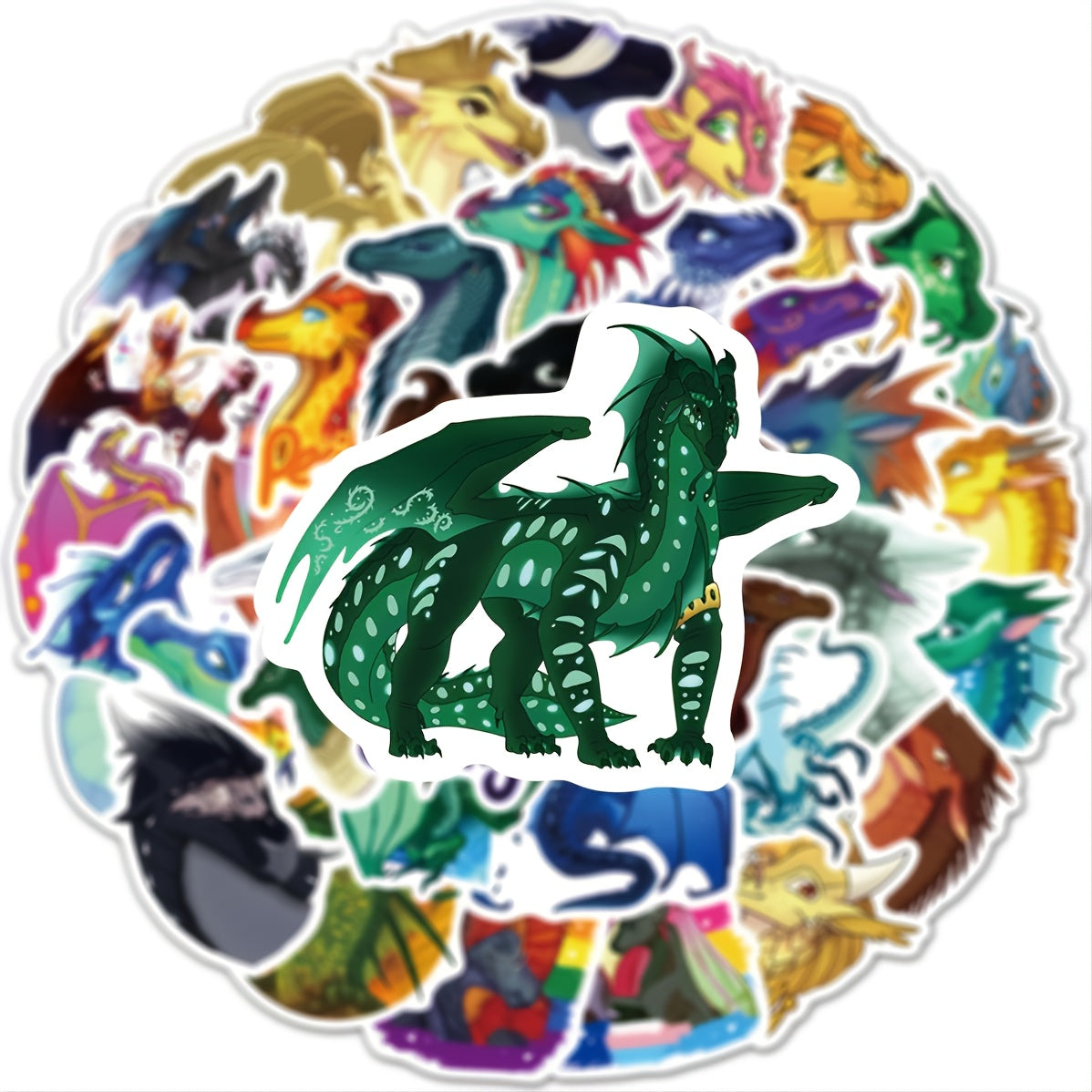 60pcs Winged Dragon Cartoon Waterproof Stickers Pack