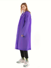 Portable Reusable Colorful Raincoat Hooded