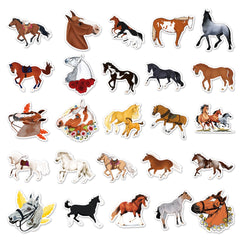50 Horse Stickers Waterproof Decals for Water Bottles Laptops Phones