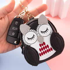 Mini Owl Coin Purse Zipper Faux Leather Storage Bag