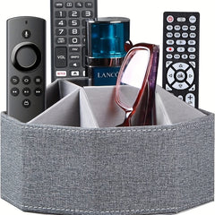 Desktop Remote Control Holder Waterproof PU Leather Storage Box