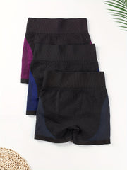 Seamless Block Jacquard Yoga Shorts High Waist Running Peach Hip Fitness