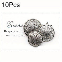 10pcs Hollow Button Court Style Retro Coat Buckles for Women