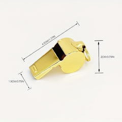 Golden Referee Whistle with Stainless Steel Lanyard