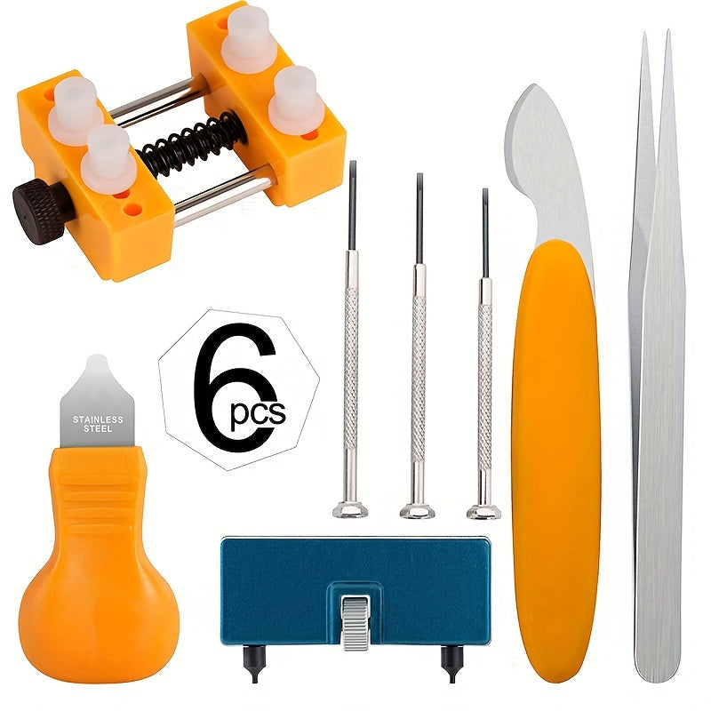 6pcs Watch Repair Kit Clock Opener Tool Set