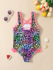 Girl's Polka Dot One Piece Swimsuit Halter Swimwear