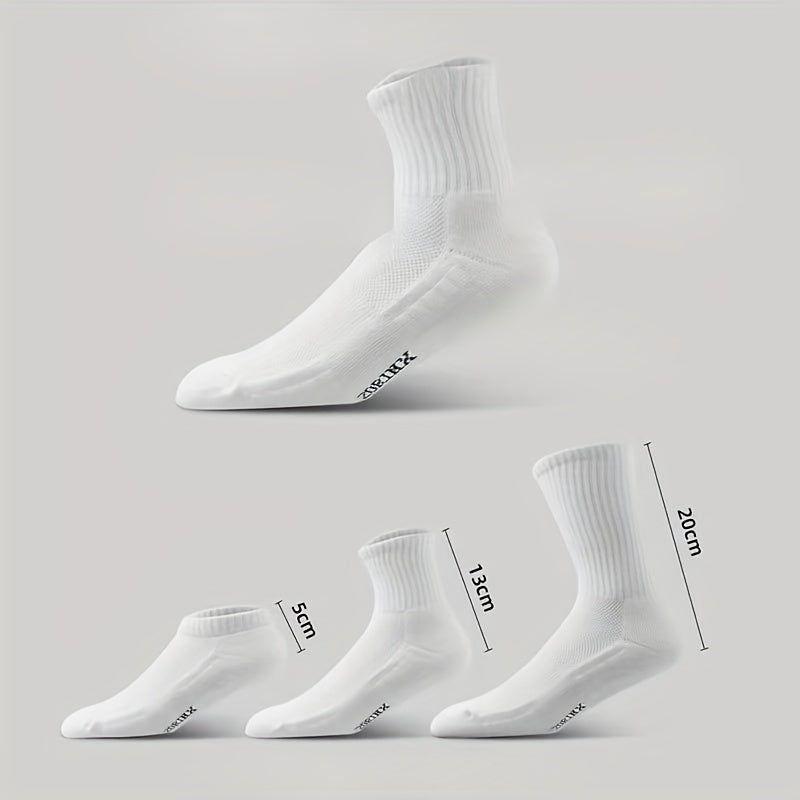 4 Pairs Men's Cotton Crew Socks Moisture Wicking Breathable Mesh